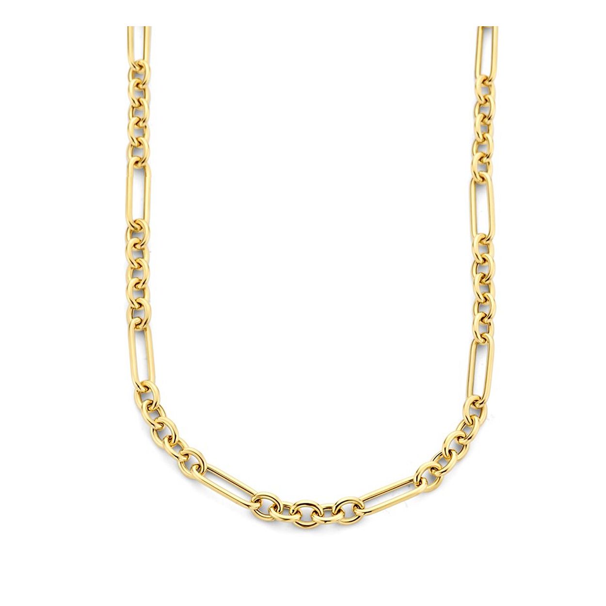 14k Geelgouden anker collier met een schakelbreedte van 4mm. Het collier heeft een draaglengte van 42cm en een stevige karabijn sluiting.