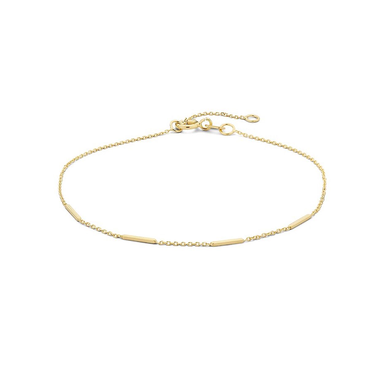 14k Geelgouden armband met een schakelbreedte van 0.7mm. De armband heeft draaglengtes van 16 en 18cm.