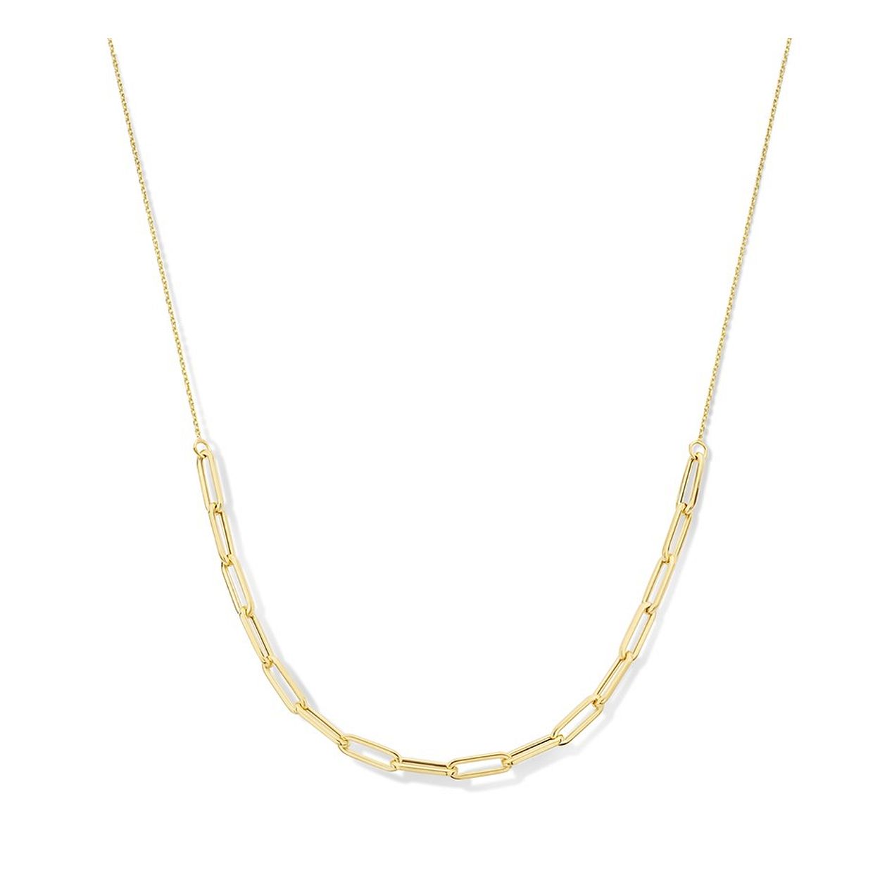 14k Geelgouden anker collier met een schakelbreedte van 3mm. Het collier heeft draaglengtes van 40 en 42cm.