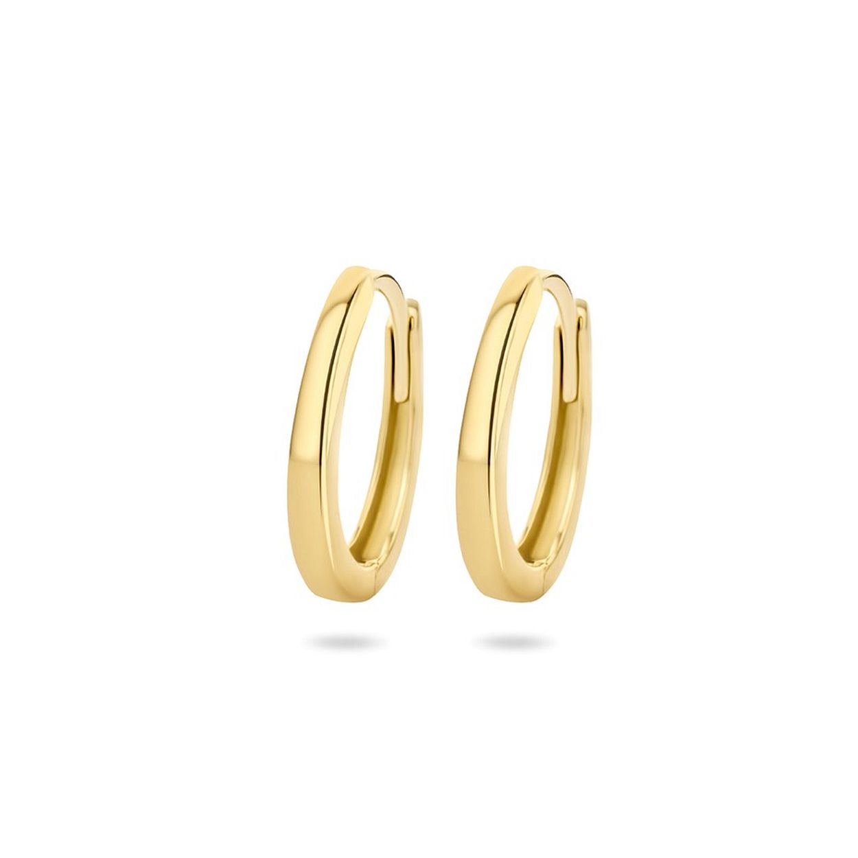 14k Geelgouden klapoorringen. De klapoorringen hebben een afmeting van 13.5x2mm.