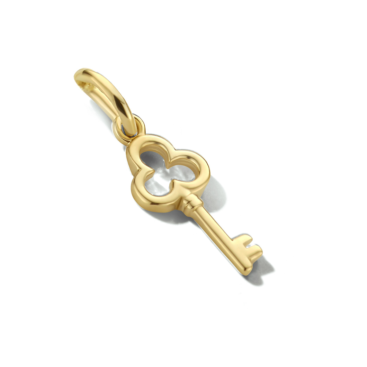 14 krt geelgouden hanger in de vorm van een sleutel, afmeting 16.5x7mm