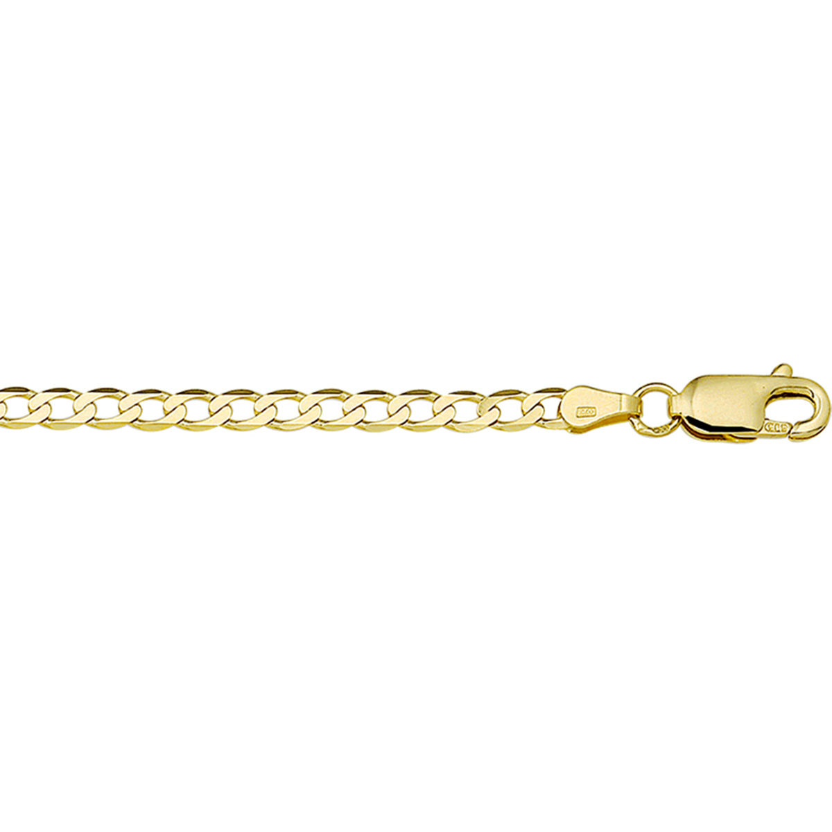 14k Geelgouden gourmette collier met een schakelbreedte van 3.3mm.