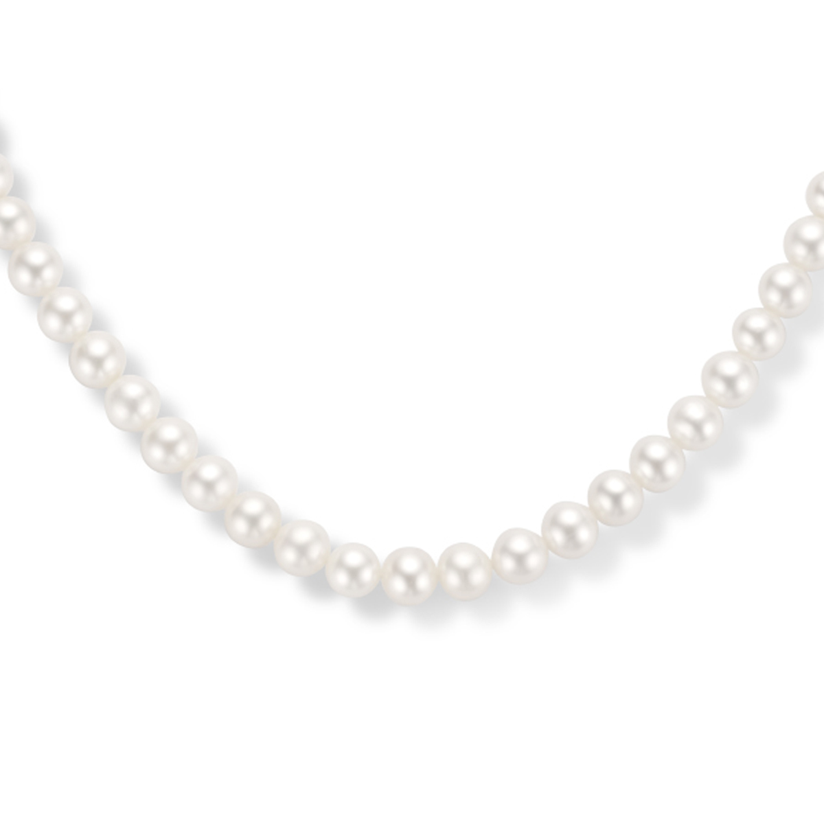 14k Geelgouden collier met zoetwaterparels van 6mm. De armband heeft een draaglengte van 43cm.