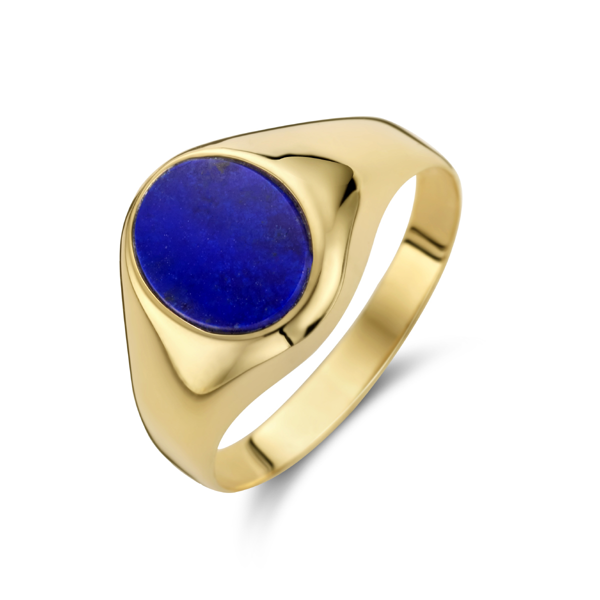 14k Geelgouden ring uitgevoerd met een schitterende lapis steen. De lapis heeft een steengewicht van 1.00ct.