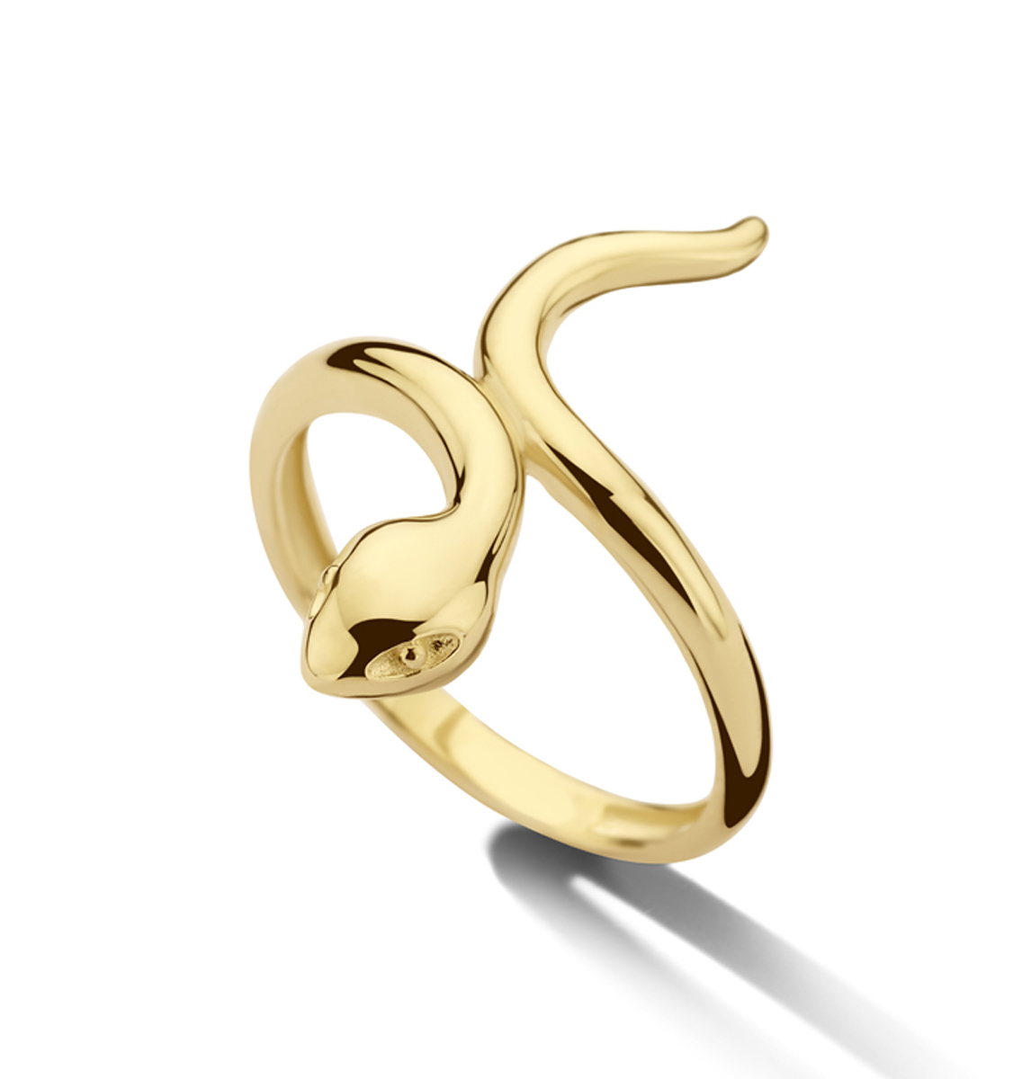 14k Geelgouden ring in vorm van een slang.