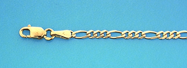Geelgouden armband met figaro schakel. De schakelbreedte is 2.7mm.