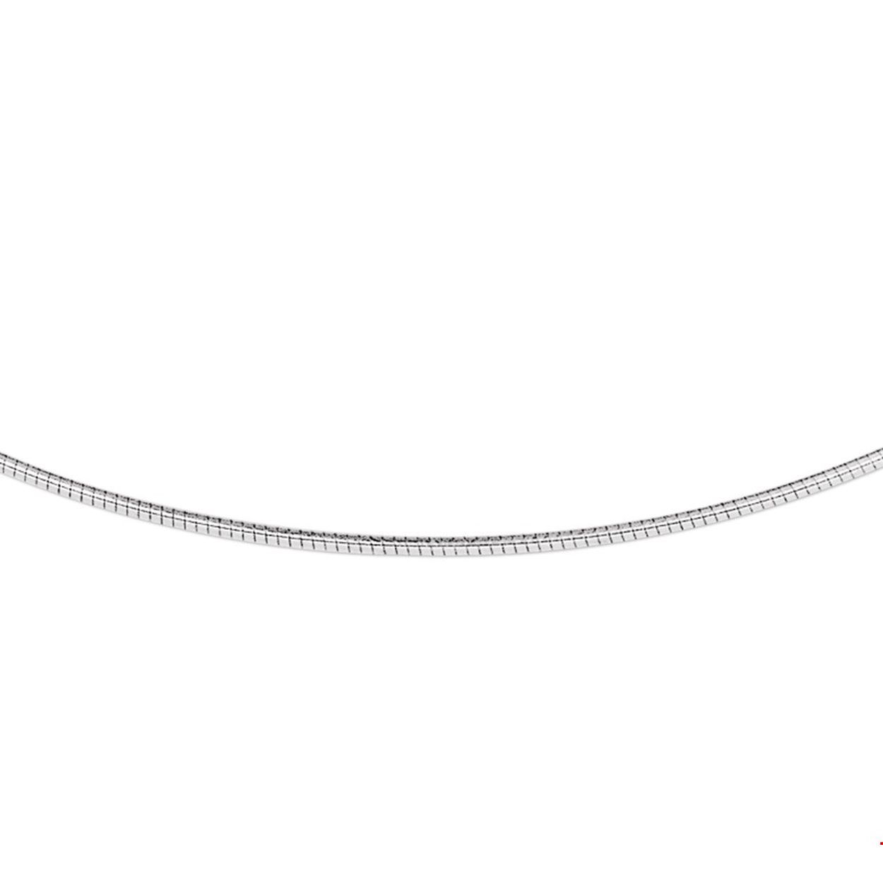 Beschrijving: Witgouden omega collier. 
Uniekenummer serie: 26786
Verpakt per: 1
Doelgroep: dames
Breedte: 1.1 mm
Langste lengte: 45 mm