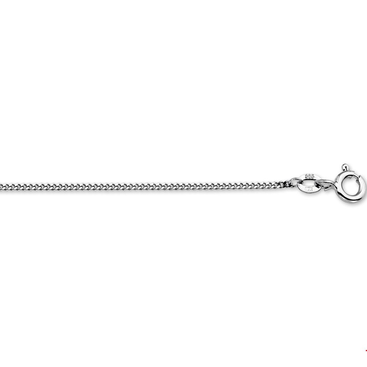 Beschrijving: Al in het bezit van een mooie hanger? Dan is dit fijne collier de perfecte aanvulling. Details: Witgouden collier met gourmet schakel. 
Uniekenummer serie: 26768
Verpakt per: 1
Doelgroep: unisex
Breedte: 1.2 mm
Langste lengte: 50 mm