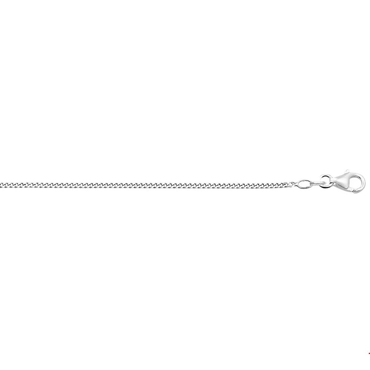14krt witgouden collier met gourmet schakel. De lengte van het collier is 50cm
