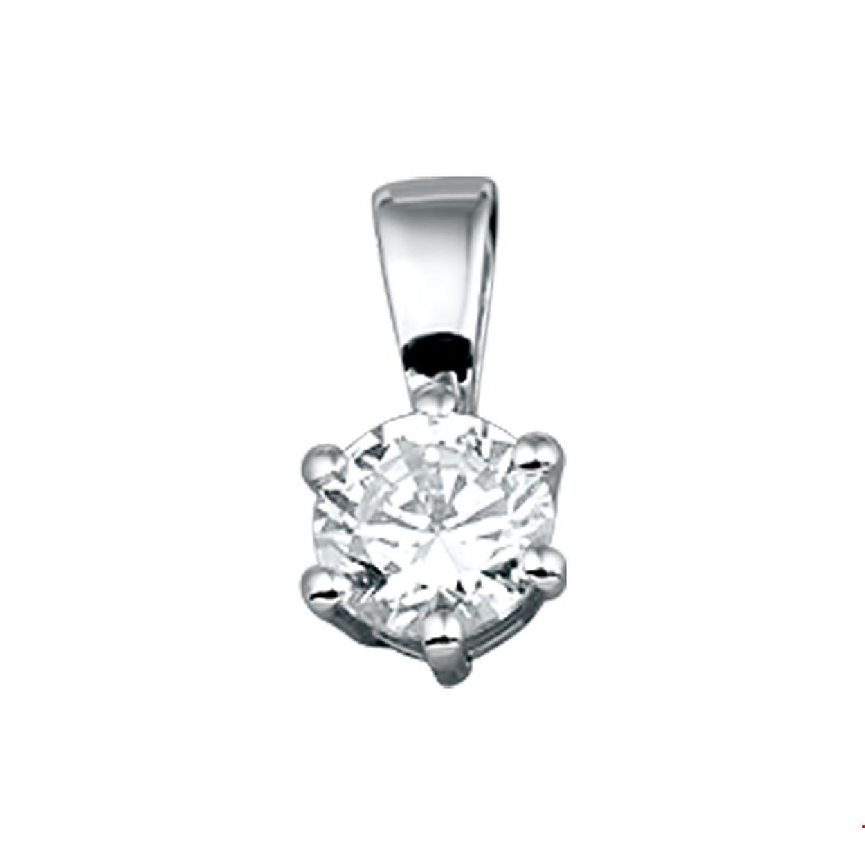 14krt witgouden solitaire hanger met zirconia steen