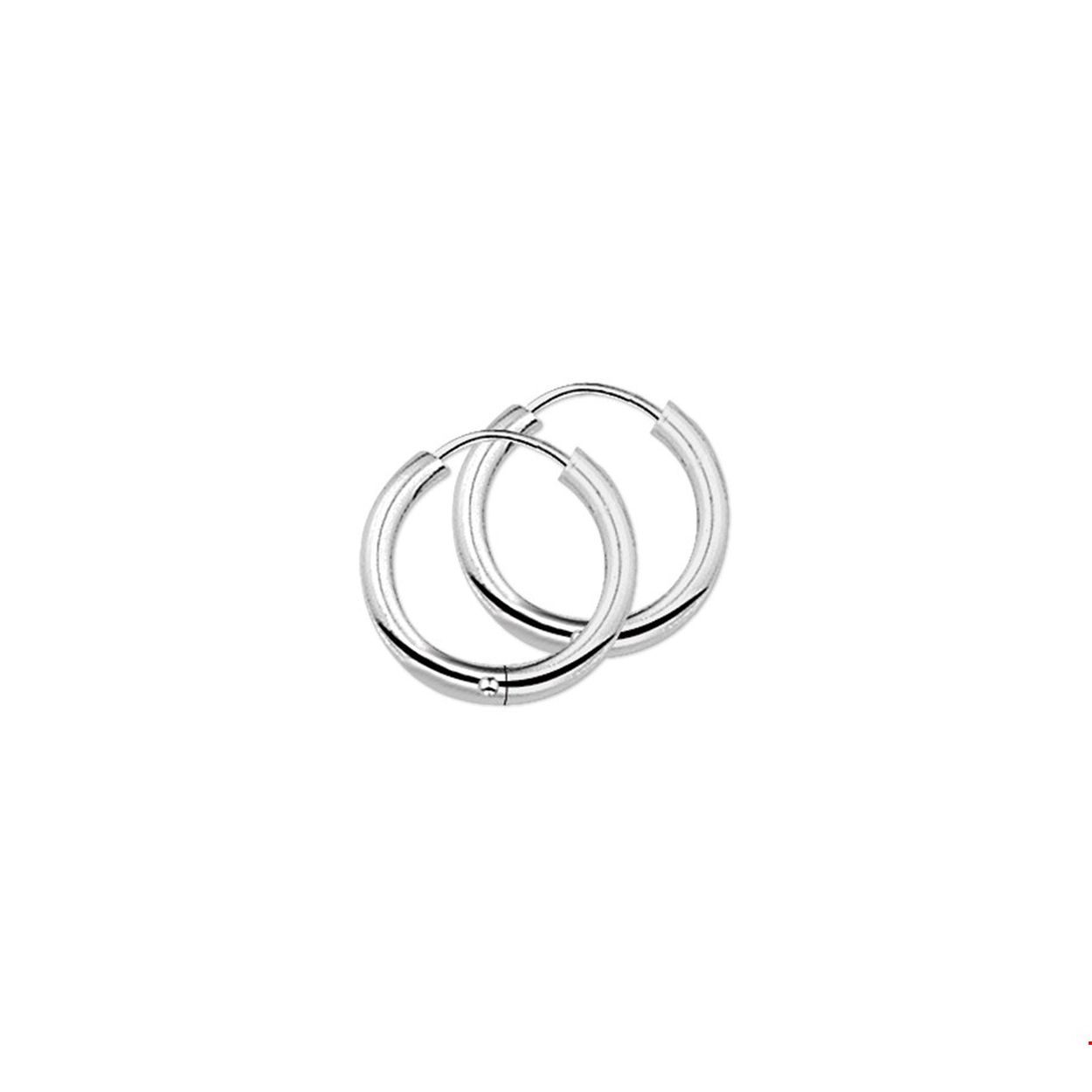 Witgouden creool 2,5mm breed. Diameter 15mm.