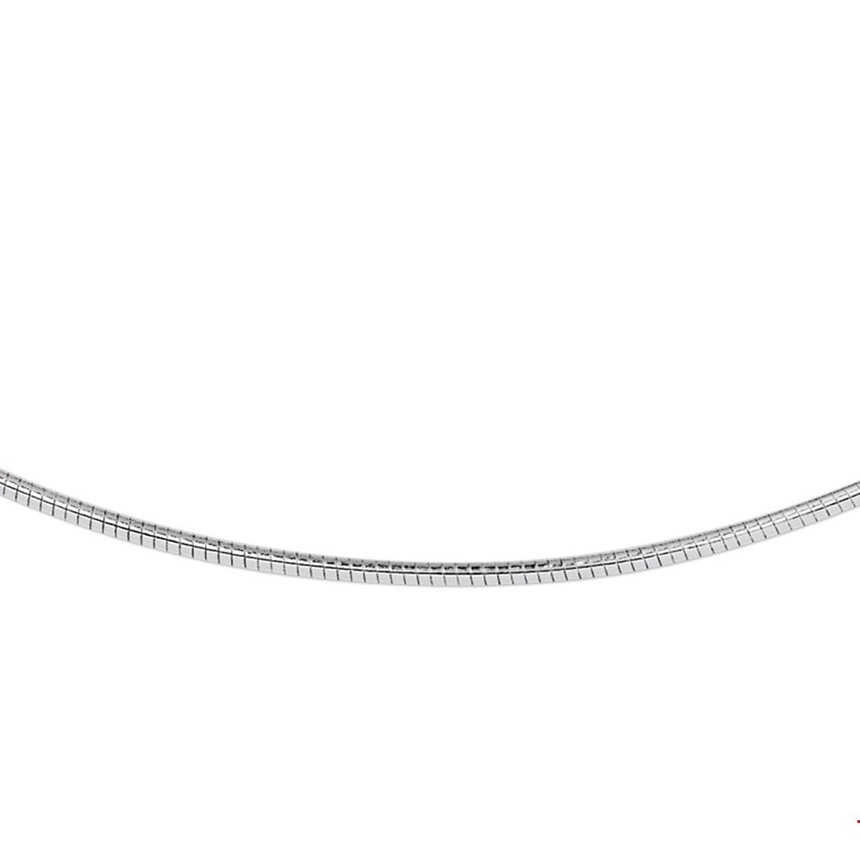 Beschrijving: Witgouden omega collier met schroefslot. 
Uniekenummer serie: 29695
Verpakt per: 1
Doelgroep: dames
Breedte: 1.5 mm
Langste lengte: 45 mm