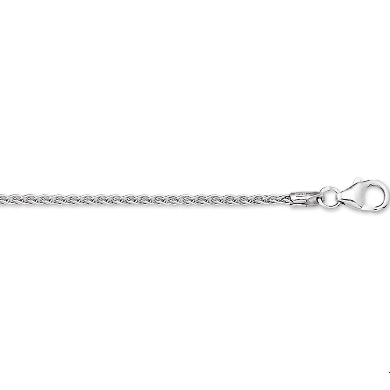 Witgouden collier met vossestaart schakel. Het schakelcollier kan zowel voor dames als heren gedragen worden. 
Breedte: 1.7mm
Lengte: 45 mm
