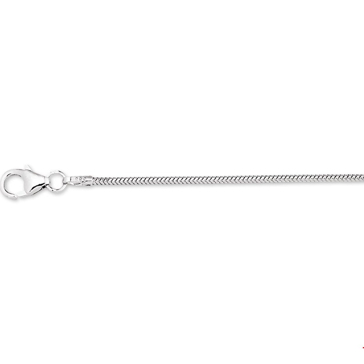 Beschrijving: Witgouden slangen collier. 
Uniekenummer serie: 29714
Verpakt per: 1
Doelgroep: unisex
Breedte: 1.2 mm
Langste lengte: 42 mm