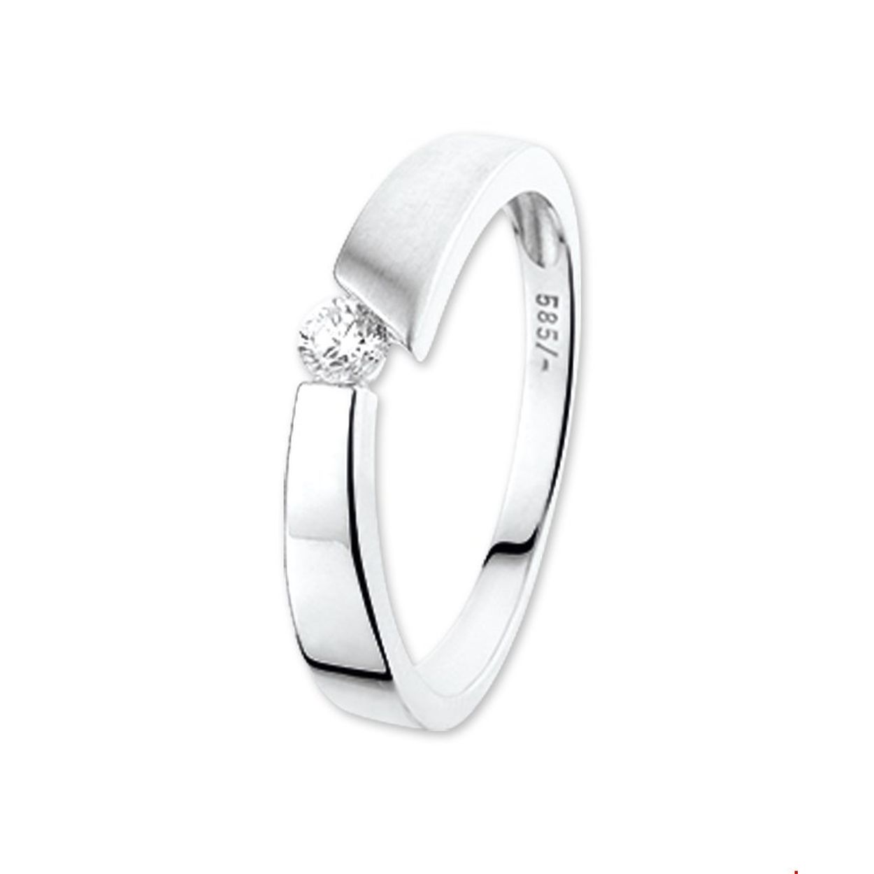 Doelgroep: dames
Ringmaat: 17.50 mm (55)
Zetting: solitaire (span zetting)