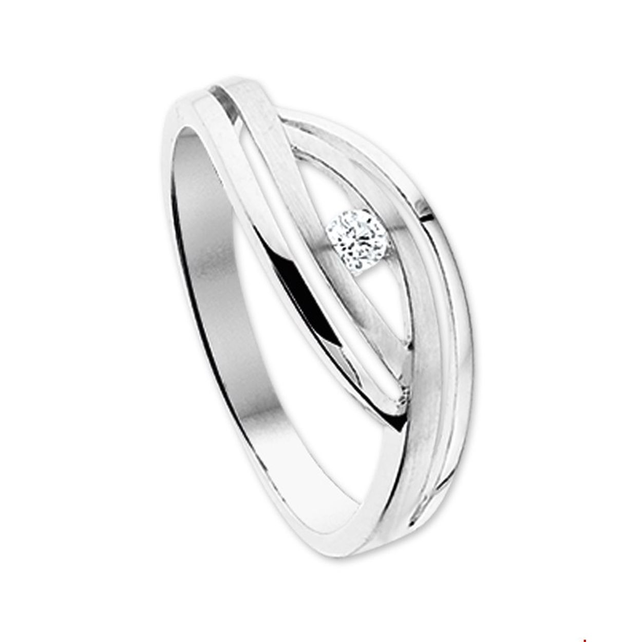 Beschrijving: Witgouden ring met diamant. 
Uniekenummer serie: 30374
Verpakt per: 1
Doelgroep: dames
Ringmaat: 17.50 mm (55)
Breedte: 7 mm