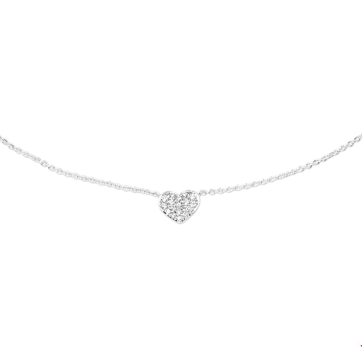 Beschrijving: Een hart is natuurlijk het eeuwenoude symbool voor liefde. Dit fijne collier is daarom het perfecte item voor een romantische look. Details: Witgouden collier met een hart van diamant. De lengte van het collier bedraagt 40 - 42 - 44cm.
Verpakt per: 1
Doelgroep: dames
Breedte: 7 mm
Kortste lengte: 40 mm
Langste lengte: 44 mm
Hoogte: 5.5 mm