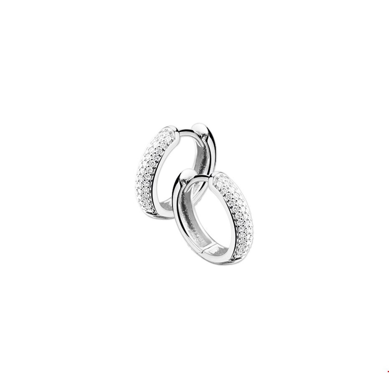 Beschrijving: Witgouden klapcreolen gegoten met diamant. 
Verpakt per: 1
Doelgroep: dames
Breedte: 3.5 mm
Zetting: pave