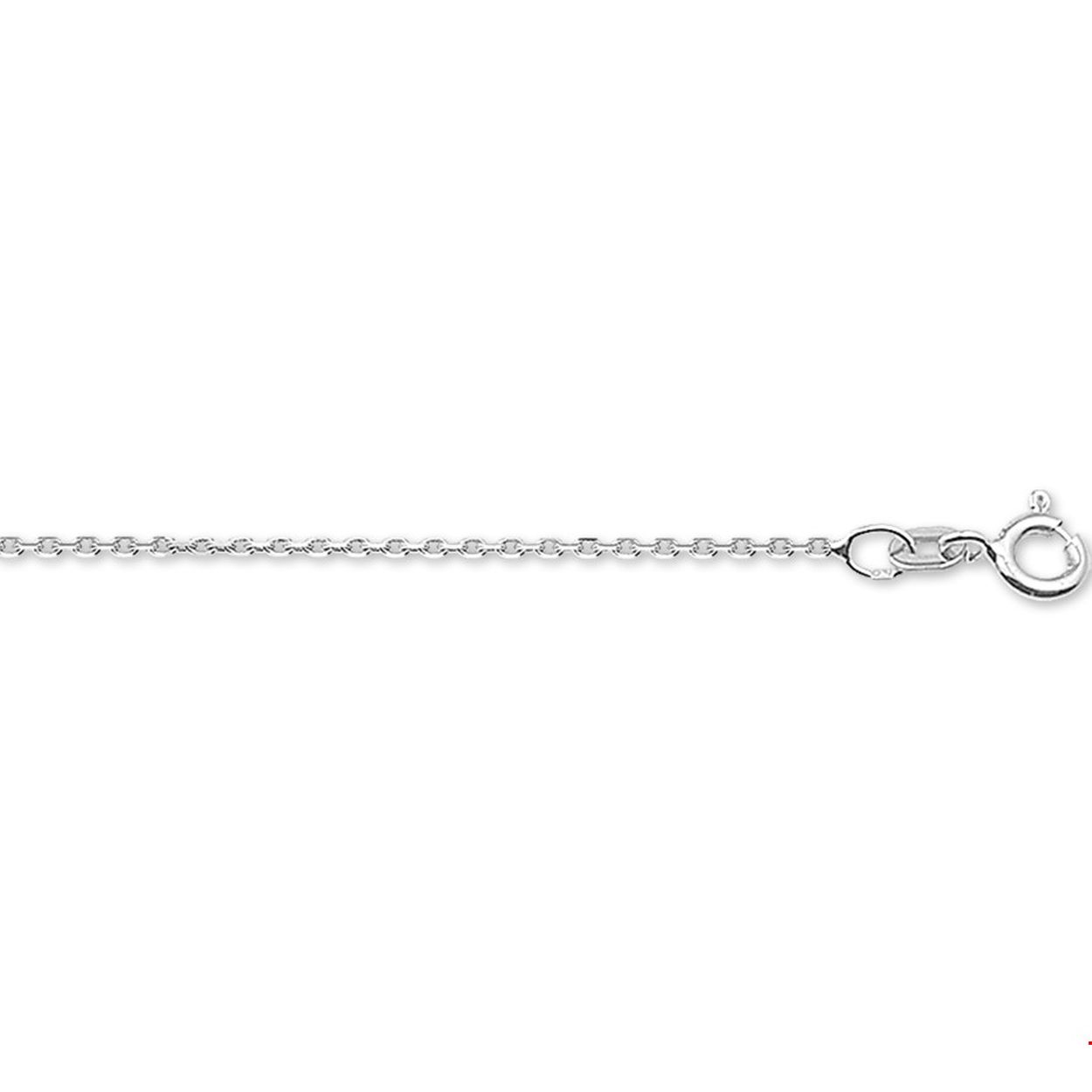 14krt witgouden collier met anker schakel. De schakelbreedte is 1.1mm. De lengte is 45cm.
