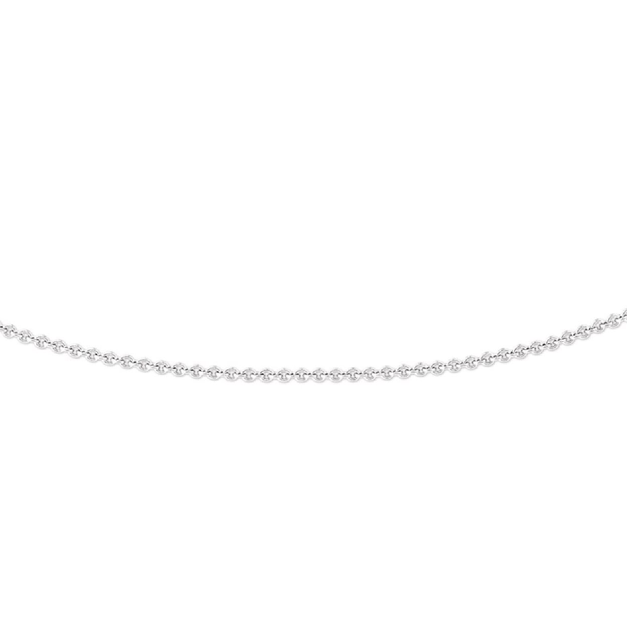 De collier is gemaakt van witgoud en is zilverkleurig. Het is een sieraad voor dames.