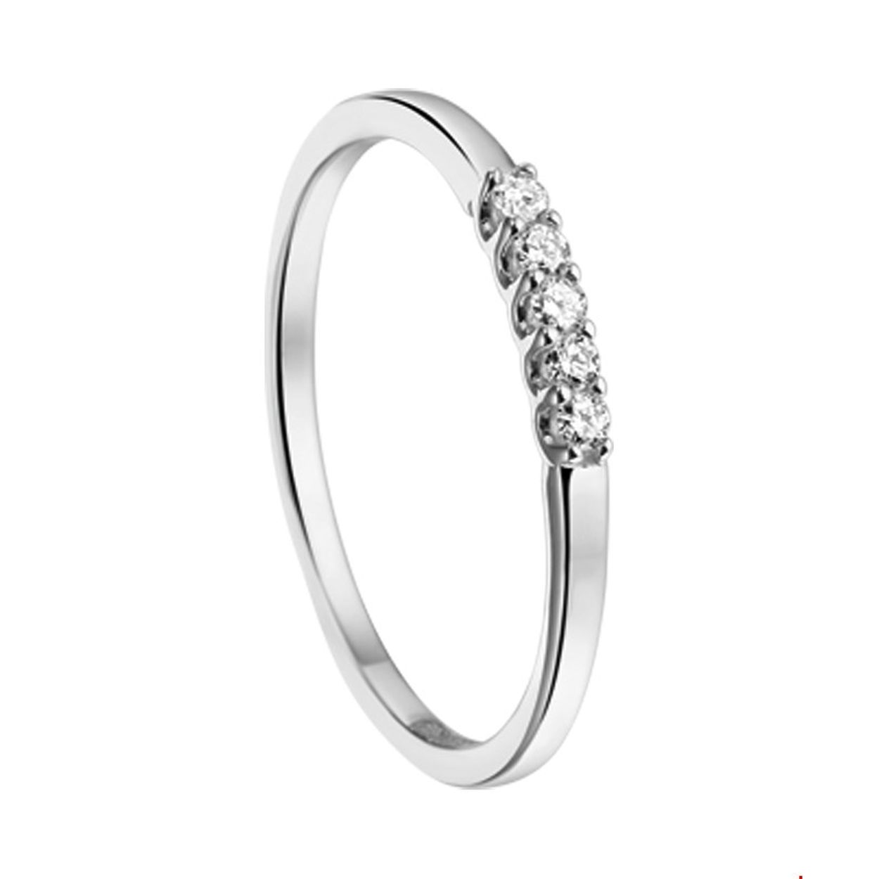 Beschrijving: Witgouden ring met diamant.
Doelgroep: dames
Ringmaat: 17.50 mm (55)
Zetting: alliance (rijzetting)