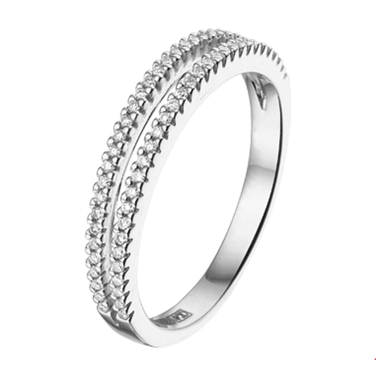 Gouden Witgouden Ring met Diamant 0.19 ct