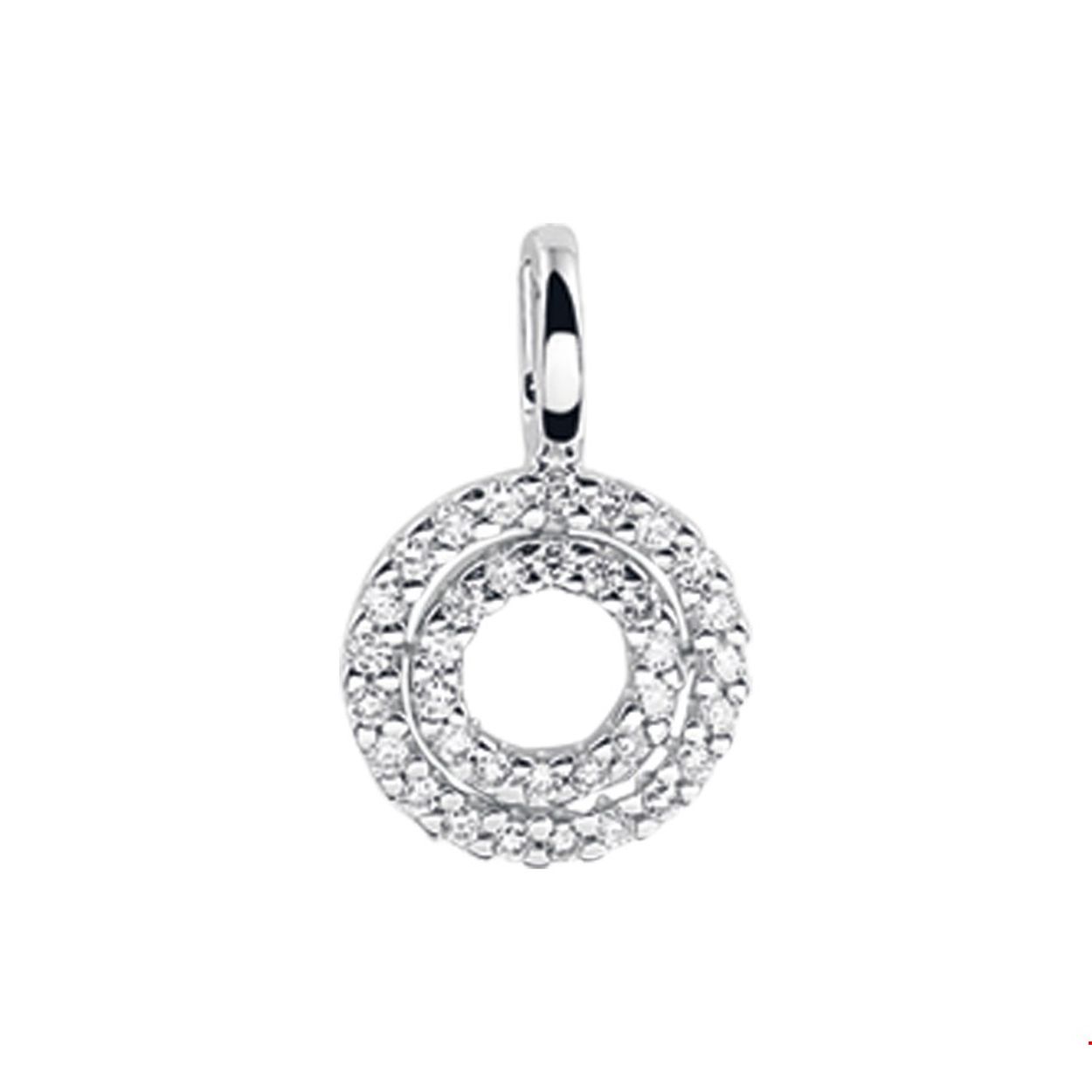 Beschrijving: Witgouden hanger met diamant. 
Verpakt per: 1
Doelgroep: dames
Breedte: 9 mm
Hoogte: 14.5 mm