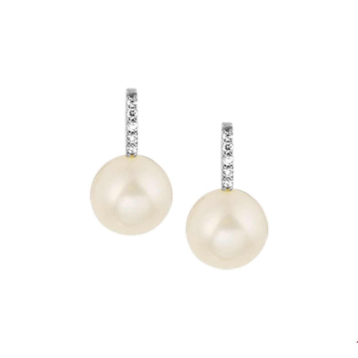 Beschrijving: Witgouden oorknoppen met zoetwaterparel en diamant. 
Verpakt per: 1
Doelgroep: dames
Breedte: 6 mm
Hoogte: 11 mm