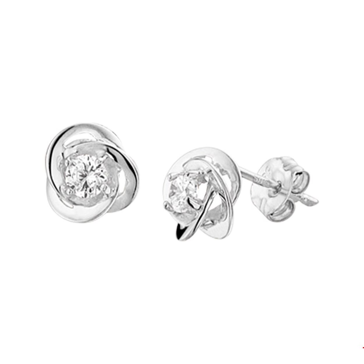 Stijlvolle ookrnoppen uitgevoerd met zirkonia in een chaton zetting. De oorknoppen hebben een diameter van 7mm en de steenmaat is 3.0mm. Leuk om te combineren met andere sieraden!.