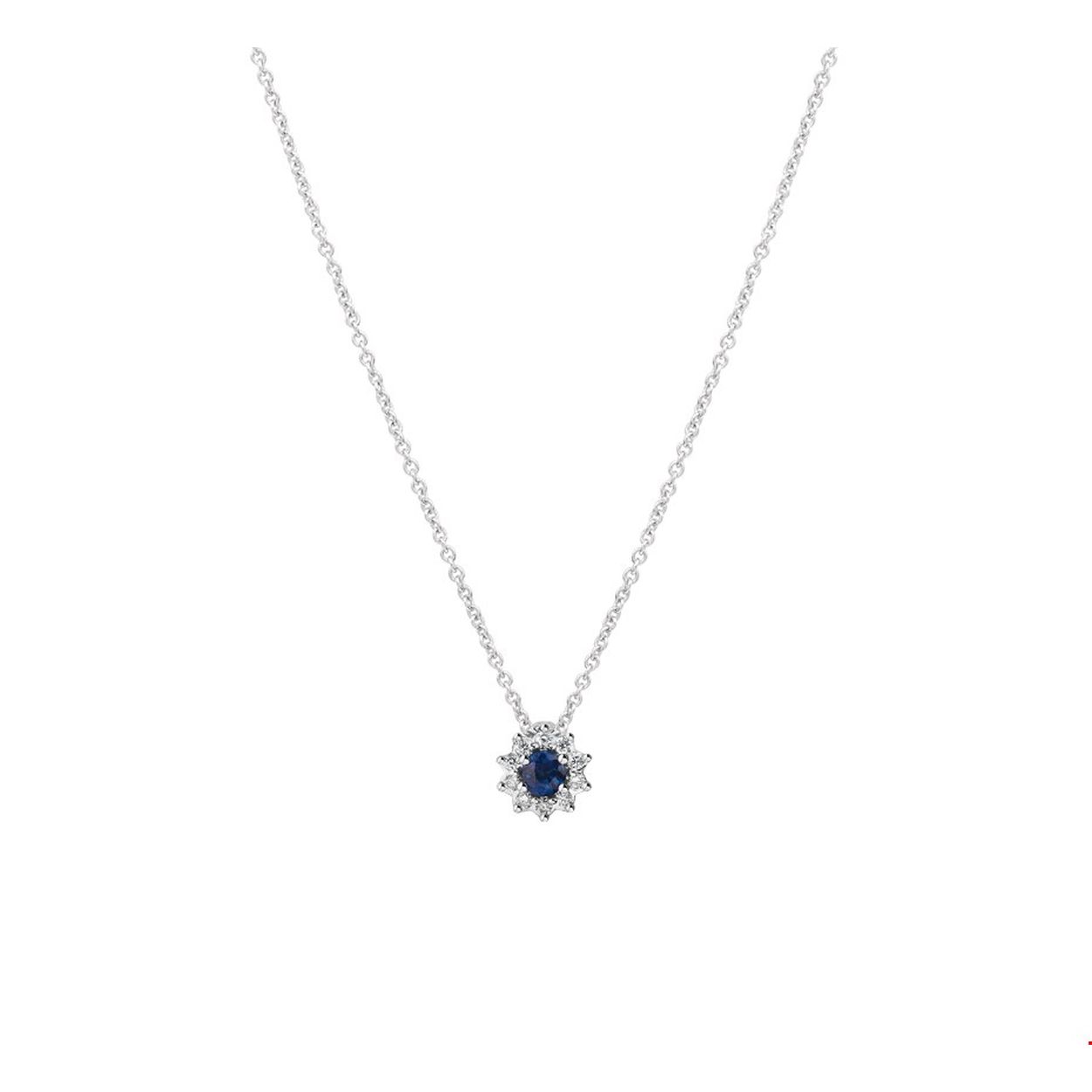 Beschrijving: Chique witgouden 1mm anker collier met draaglengtes van 41cm 43cm en 45cm uitgevoerd met een solitaire saffier en een luxe rozet van briljant geslepen diamant van 0.06ct. De blauwe saffier en rozet van diamanten geven dit collier een glamorous look en maken elke outfit af!. Tip: Leuk om kado te geven want diamonds are girls best friends!.
Verpakt per: 1
Doelgroep: dames
Breedte: 1 mm
Kortste lengte: 41 mm
Langste lengte: 45 mm
Zetting: entourage (chatonzetting)