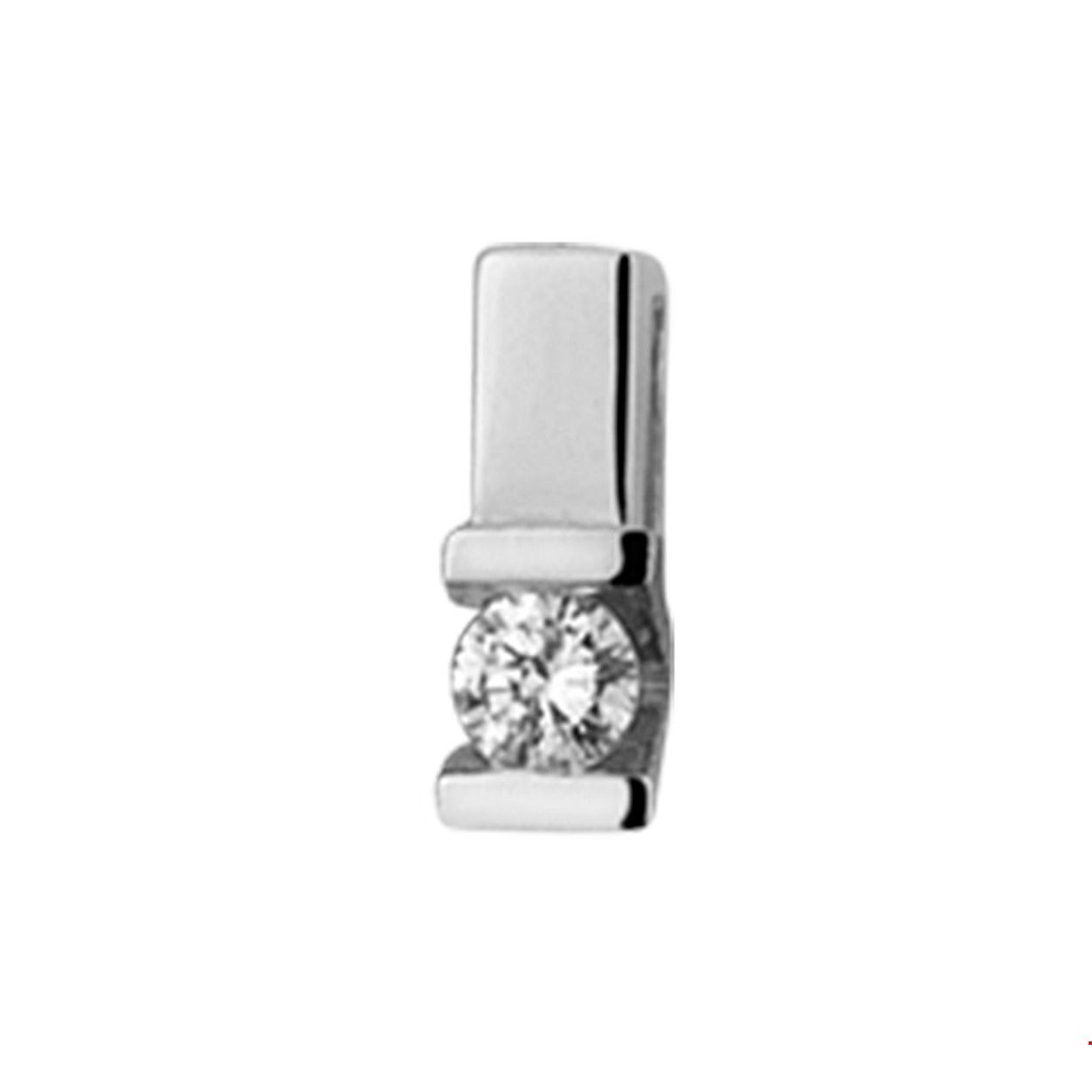 Chique witgouden hanger met een afmeting van 7.2x2.6mm uitgevoerd met een luxe briljant geslepen diamant van 0.05ct. Het strakke minimalistische ontwerp en de schitterende diamant geven dit sieraad subtiel een elegante uitstraling. Combineer de hanger met een collier uit onze collectie en de hanger kan direct om!. Tip: Perfect kado voor je dierbare of geliefde!. Diamonds are girls best friend!.
Breedte: 2.6 mm
Hoogte: 7.2 mm
Zetting: solitaire (span zetting)