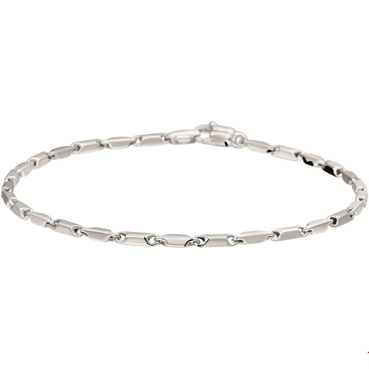 Beschrijving: Witgouden armband van 1.9mm breed met een lengte van 19.5cm. De armband heeft een fijne en schitterende aparte schakel en is uitgevoerd met een stevige karabijn sluiting.
Verpakt per: 1
Doelgroep: dames
Breedte: 1.9 mm
Langste lengte: 19.5 mm