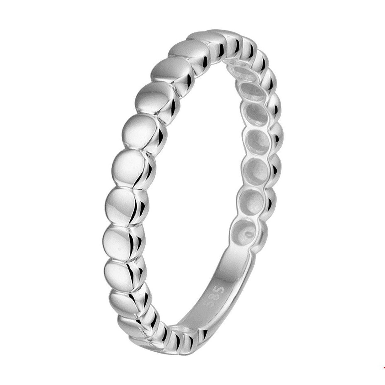 Stijlvol simplistische witgouden aanschuifring van 2.5mm breed uitgevoerd met rondjes. De ring heeft een poli afwerking. 
Uniekenummer serie: 40938
Verpakt per: 1
Doelgroep: dames
Ringmaat: 17.25 mm (54)
Breedte: 2.5 mm
