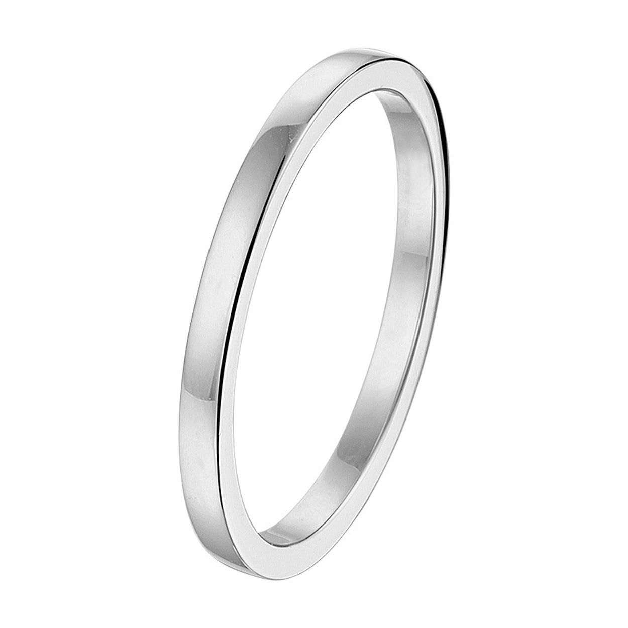 Stijlvolle witgouden aanschuifring met een poli afwerking. Tip: Combineer deze ring met andere aanschuifringen voor een subtiele en elegante look.