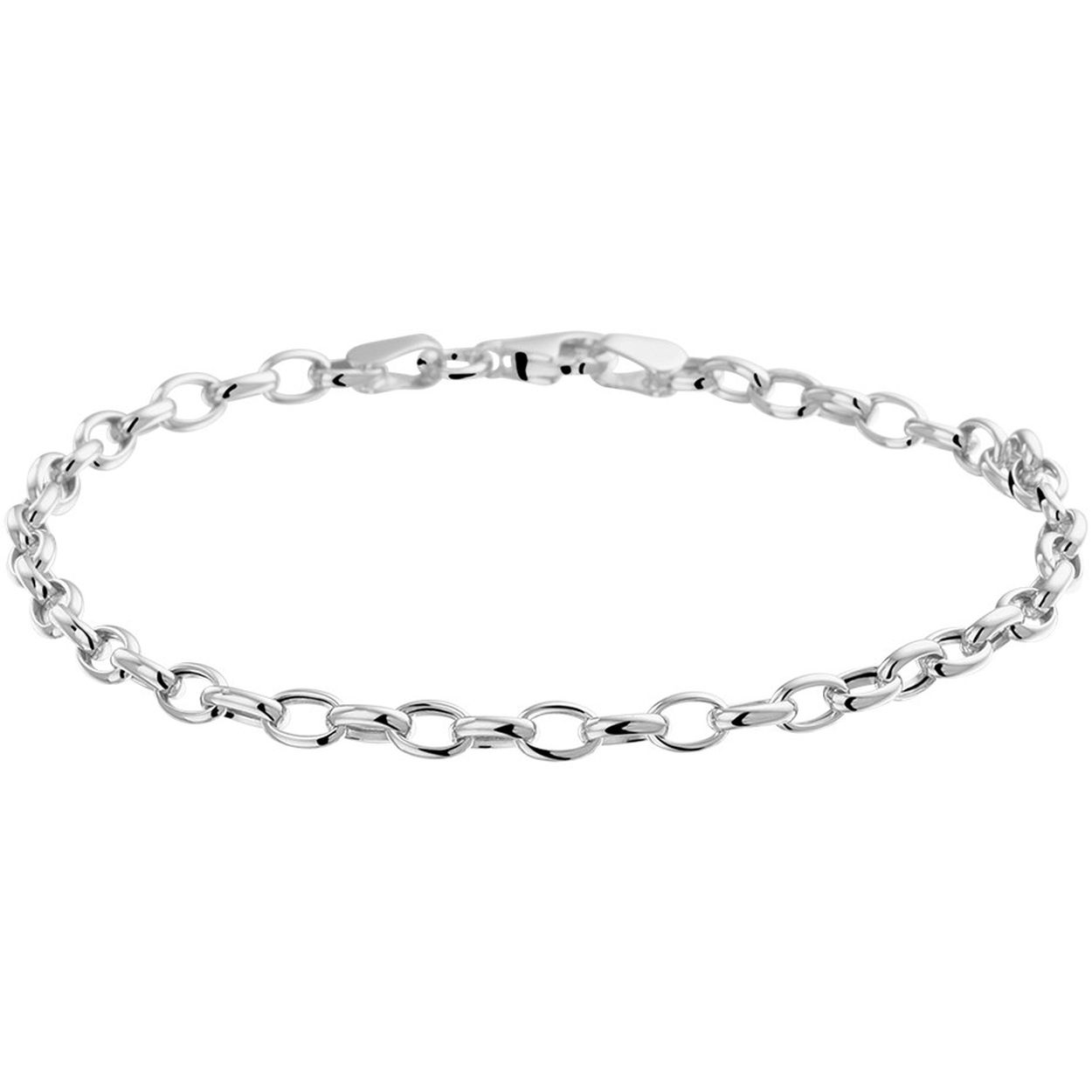 Beschrijving: Witgouden anker armband met een draaglengte van 18.5cm en een schakelbreedte van 3.5mm. De armband heeft een poli afwerking en is uitgevoerd met een stevige karabijn sluiting.
Doelgroep: dames
Breedte: 3.5 mm
Langste lengte: 18.5 mm