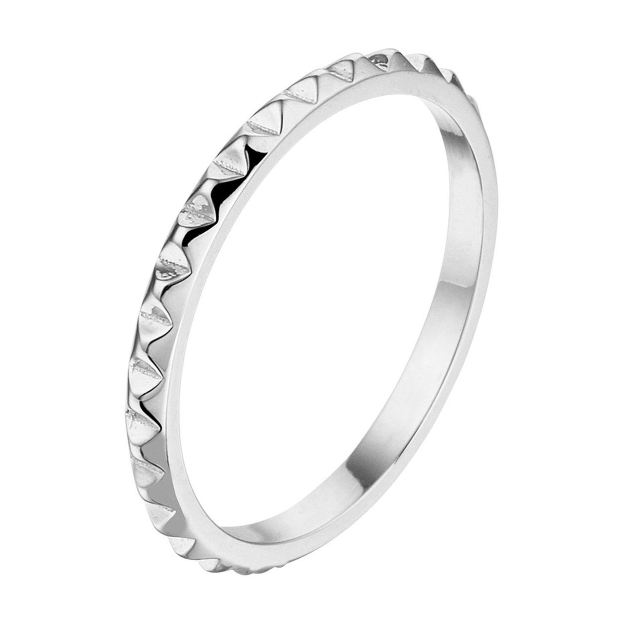 14k Witgouden aanschuifring. De ring heeft een breedte van 2mm.