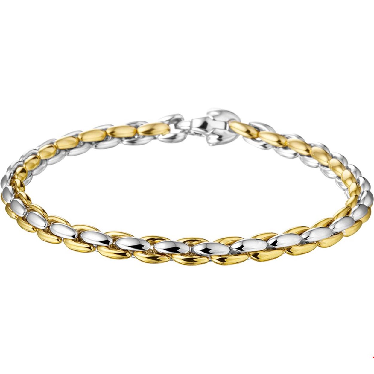Beschrijving: Bicolor wit- en geelgouden 4.6mm brede armband met een lengte van 18cm. De strakke schakel en de tweekleurige metaalsoorten maken dit sieraad tot een ware eyecatcher.
Uniekenummer serie: 27412
Verpakt per: 1
Doelgroep: dames
Breedte: 4.6 mm
Langste lengte: 19 mm