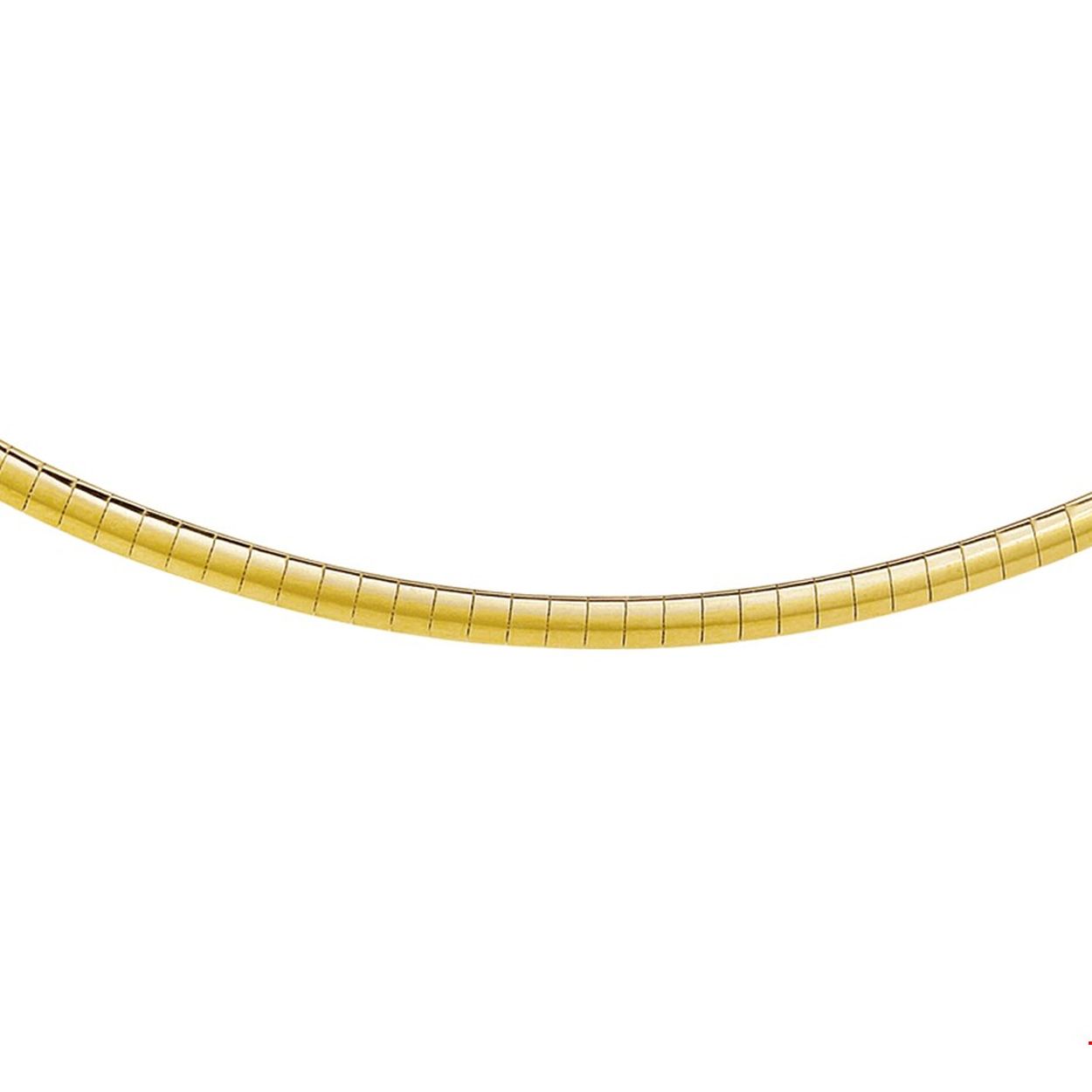 Omkeerbaar bicolor wit- en geelgouden omega collier 42cm.