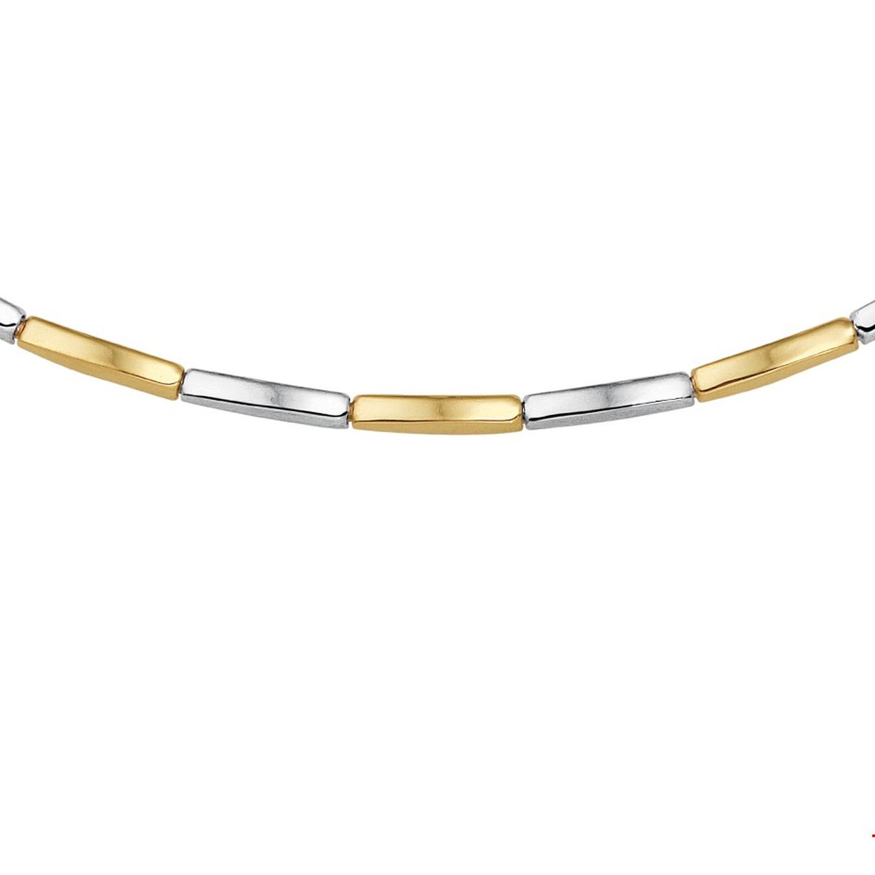 Beschrijving: Bicolor geel en witgouden collier van 2.5mm breed met een lengte van 43cm.
Verpakt per: 1
Doelgroep: dames
Breedte: 2.5 mm
Langste lengte: 43 mm