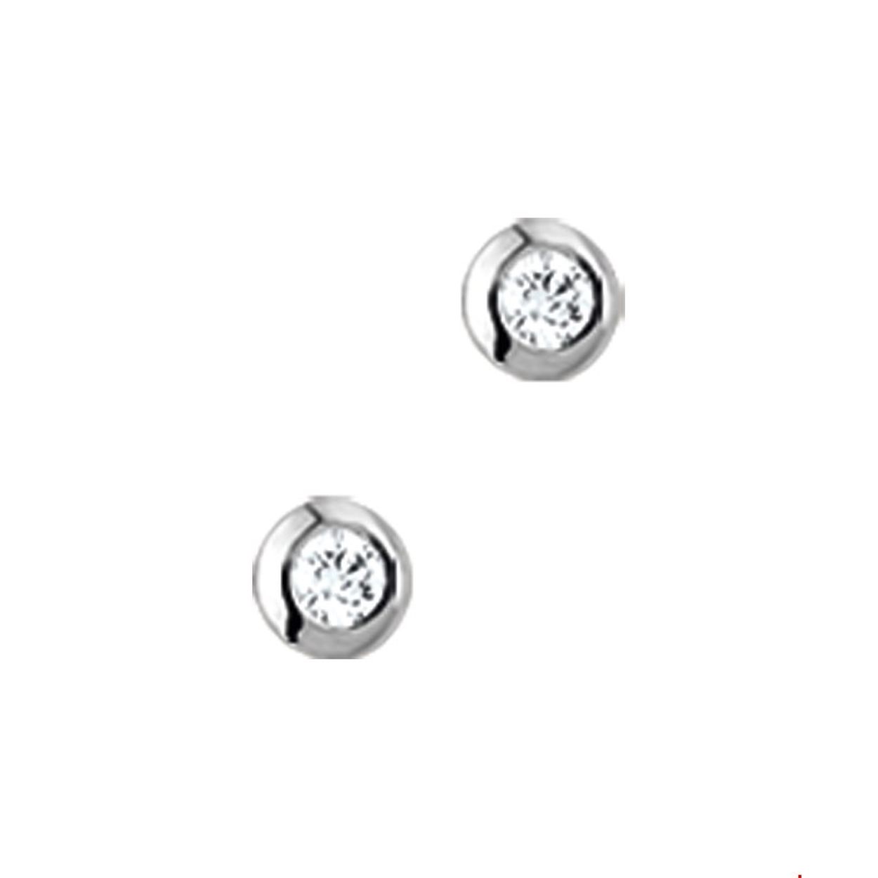 Beschrijving: Bicolor wit- en geelgouden oorknoppen met diamant. 
Verpakt per: 1
Doelgroep: dames
Zetting: solitaire (kastzetting)