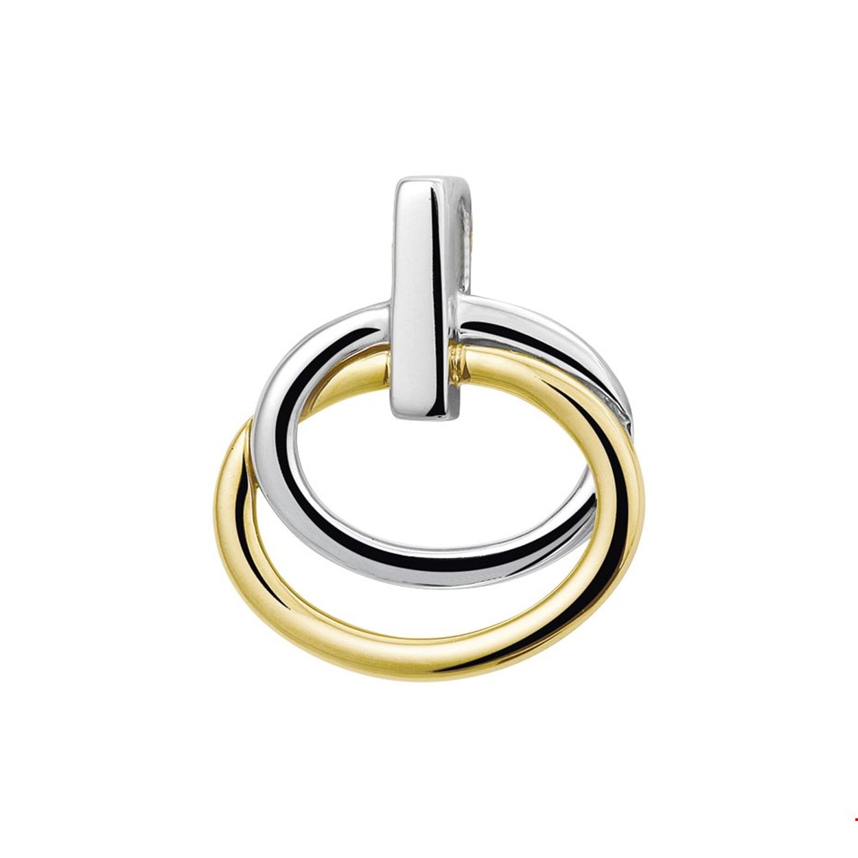 Beschrijving: Bicolor wit- en geelgouden hanger met een poli afwerking. 
Verpakt per: 1
Doelgroep: dames
Breedte: 15.5 mm
Hoogte: 18.5 mm