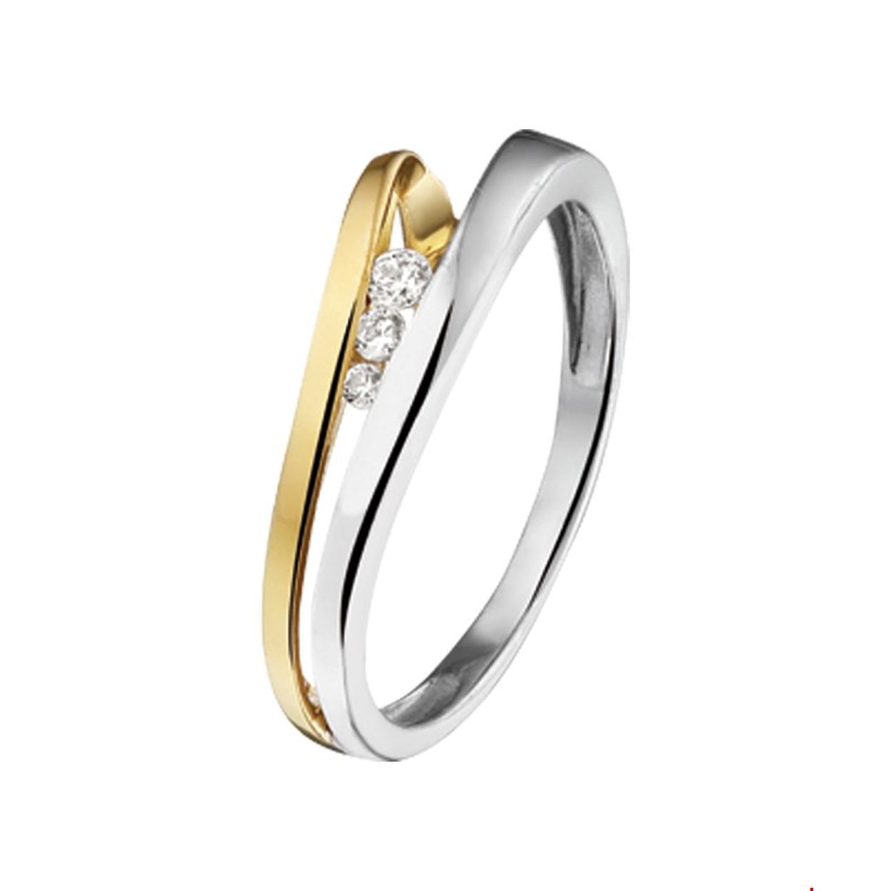 Geel- met witgouden ring met zirkonia, 14kt.
Uniekenummer serie: 31973
Verpakt per: 1
Doelgroep: dames
Ringmaat: 17.25 mm (54)
Breedte: 6 mm
Zetting: entourage (rail zetting)