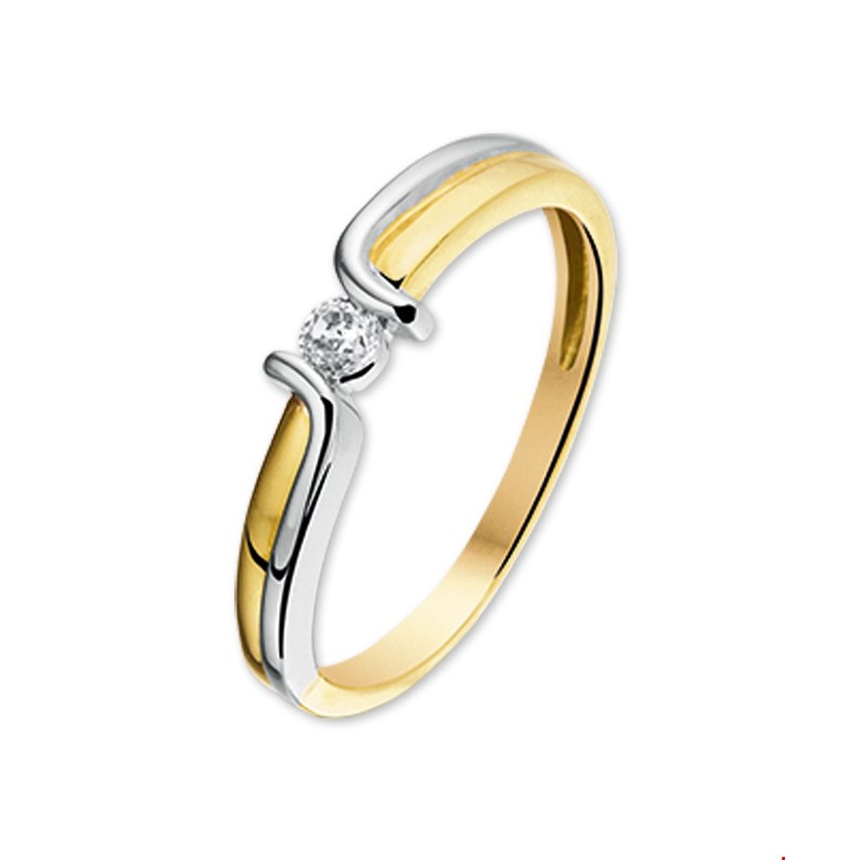 Beschrijving: Bicolor wit- en geelgouden ring met zirkonia.
Uniekenummer serie: 30432
Verpakt per: 1
Doelgroep: dames
Ringmaat: 18.50 mm (58)
Breedte: 4 mm
Zetting: solitaire (span zetting)