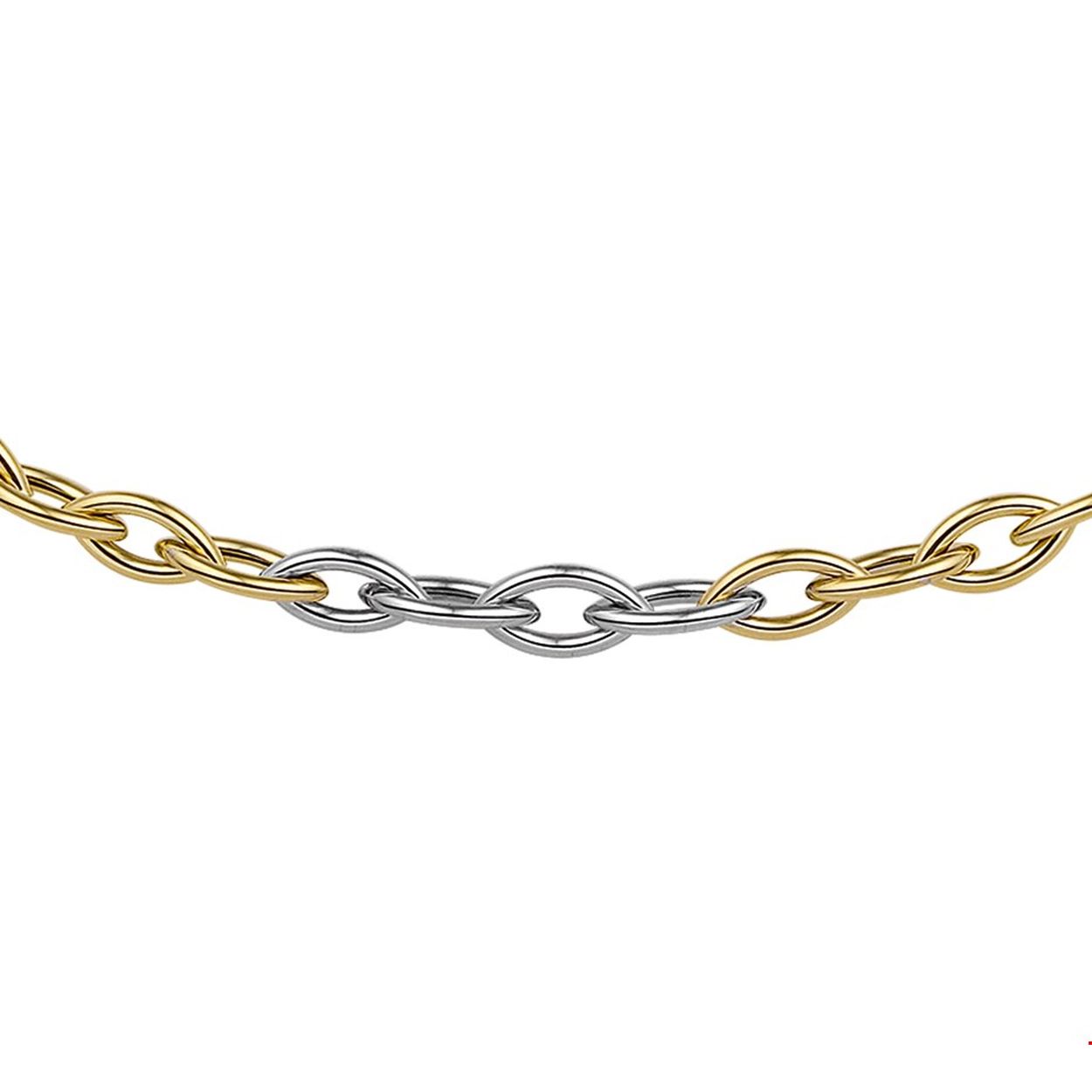 Gouden collier 14 kt. bicolor geel/wit goud 45 cm