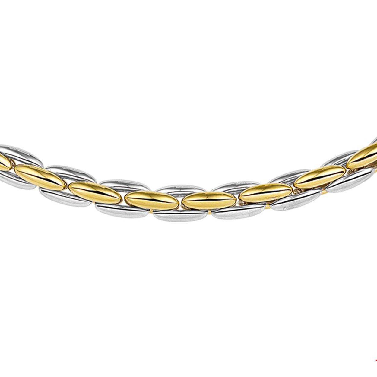Beschrijving: Bicolor wit- en geelgouden 6.5mm breed collier met een lengte van 45cm. De strakke schakel en de tweekleurige metaalsoorten maken dit sieraad tot een ware eyecatcher.
Uniekenummer serie: 30851
Verpakt per: 1
Doelgroep: dames
Breedte: 6.5 mm
Langste lengte: 45 mm