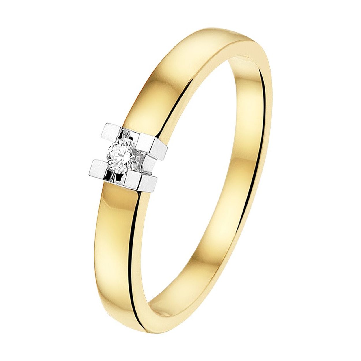 14 Karaat bicolor wit- en geelgouden ring met diamant 0.05ct h si
Ringmaat: 17.00 mm (53)
Breedte: 3.5 mm
Zetting: solitaire (chatonzetting)
Bestel uw Juwelier Hendriksen huiscollectie 14 karaat Bicolor wit- en geelgouden solitair ring met diamant online via juwelierhendriksen.nl