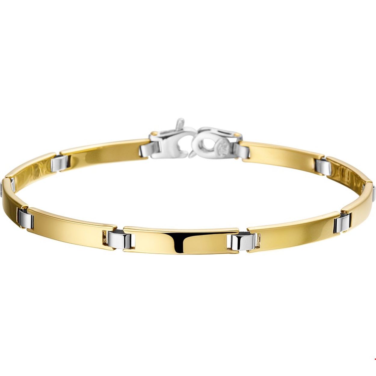 Beschrijving: Bicolor wit- en geelgouden choker armband.
Verpakt per: 1
Doelgroep: dames
Breedte: 4 mm
Langste lengte: 19 mm