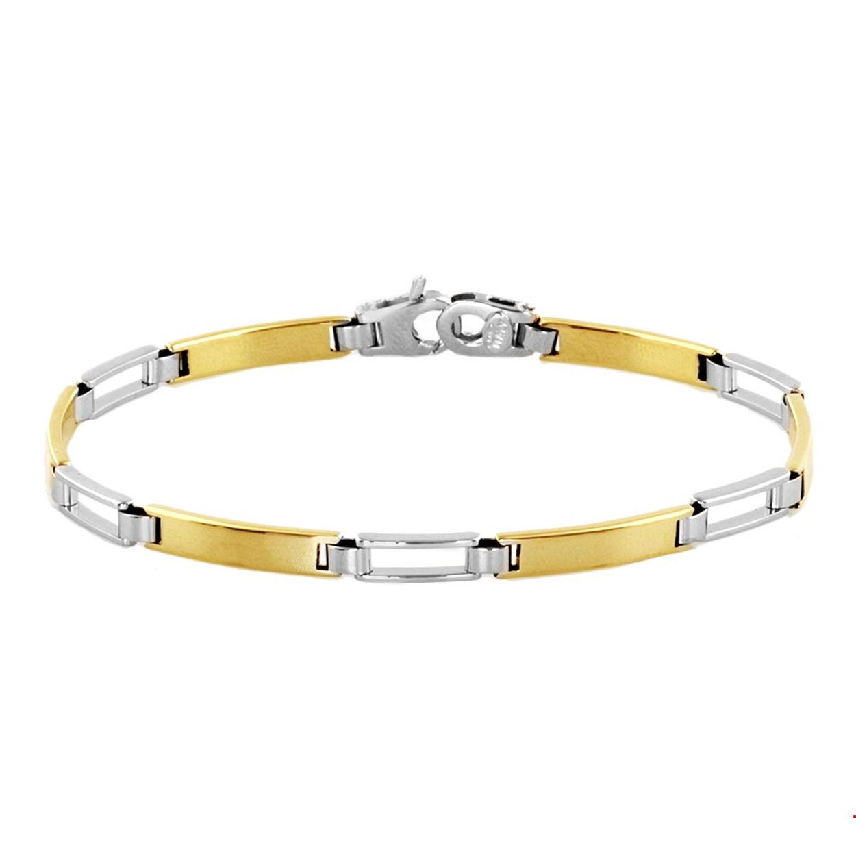 Beschrijving: Bicolor wit- en geelgouden choker armband.
Doelgroep: dames
Breedte: 4 mm
Langste lengte: 19 cm