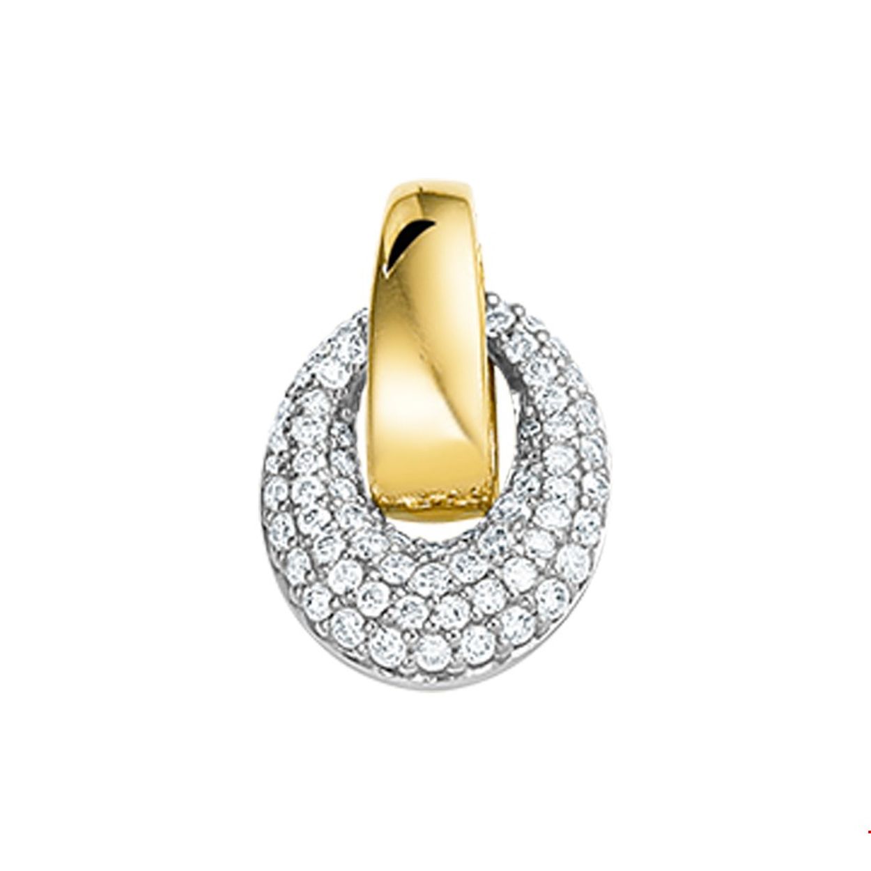 Chique bicolor geel met witgouden hanger uitgevoerd met een luxe rijzetting van diamanten. De hanger heeft een afmeting van 15.5 x 10mm. De hanger is perfect te combineren met andere sieraden of met bijpassende sieraden uit onze collectie. Tip: Combineer deze hanger met een collier die wij in verschillende lengtes schakels en breedtes in onze collectie hebben!.
Doelgroep: dames
Breedte: 10 mm
Hoogte: 15.5 mm
Zetting: pave