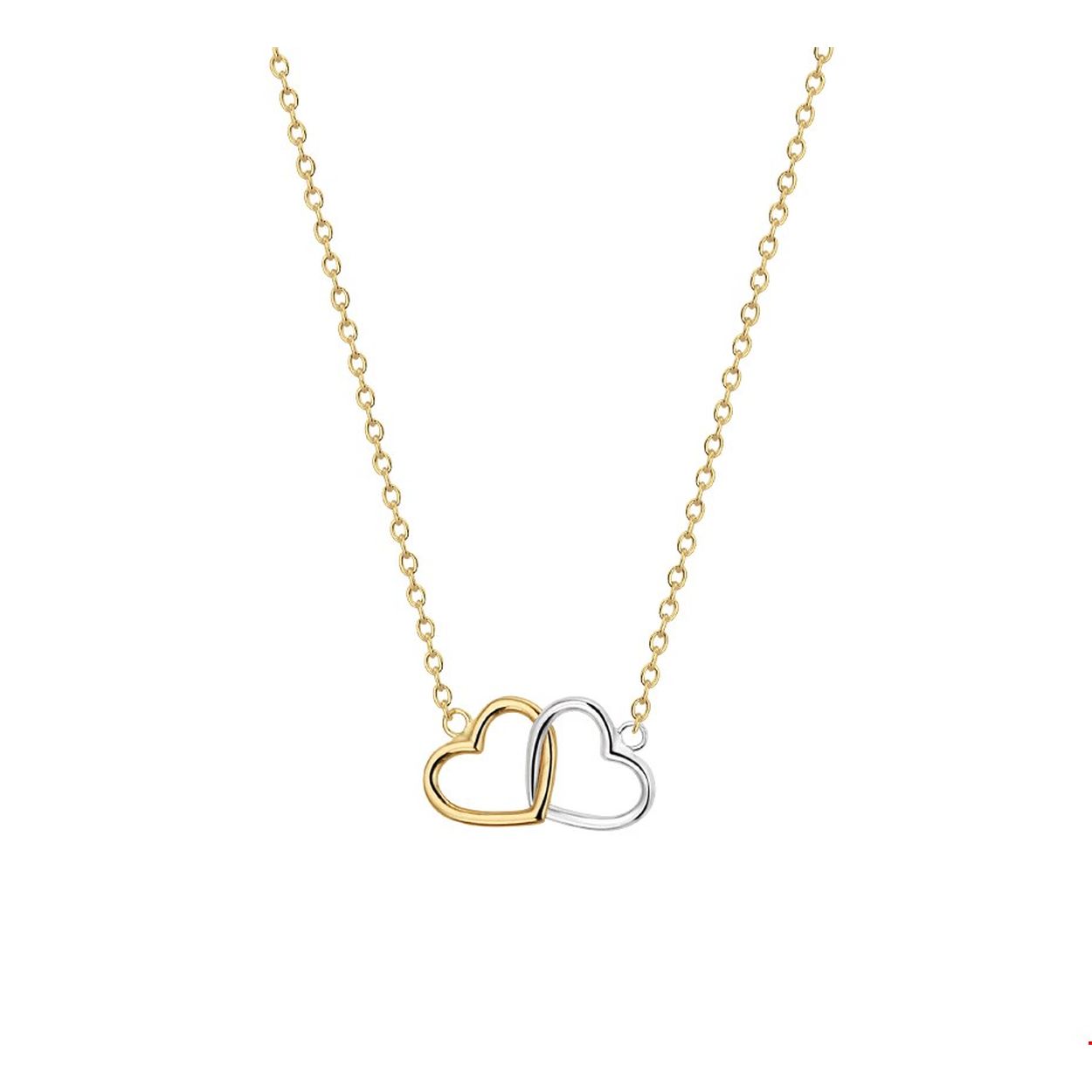 Beschrijving: Trendy geelgouden 1.3mm anker collier met draaglengtes van 40 42 en 44 cm twee poli afgewerkte hartjes van 9x8mm. Tip: Combineer dit trendy collier met een van onze bijpassende sieraden uit onze collectie en maak zo een hippe set.
Doelgroep: dames
Breedte: 8 mm
Kortste lengte: 40 cm
Langste lengte: 44 cm